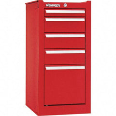 Kennedy - 5 Drawer Red Side Cabinet - 13-5/8" Wide x 29" High x 20" Deep, Use with 29" Wide Roller Cabinet - Americas Tooling