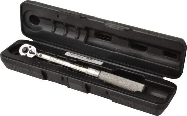 CDI - 1/4" Drive Micrometer Torque Wrench - 2.8 N/m to 15 N/m Torque, 10-5/32" OAL, 0.12 N/m Graduation, Ratcheting with Reverse Lever Head - Americas Tooling