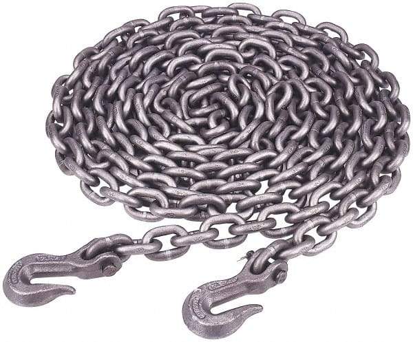 Peerless Chain - 20 Ft. Long, 5400 Lbs. Load Capacity, Carbon Steel Tie Down Chain - 43 Grade, 1.33 Inch Inside Long x 0.569 Inch Inside Wide - Americas Tooling