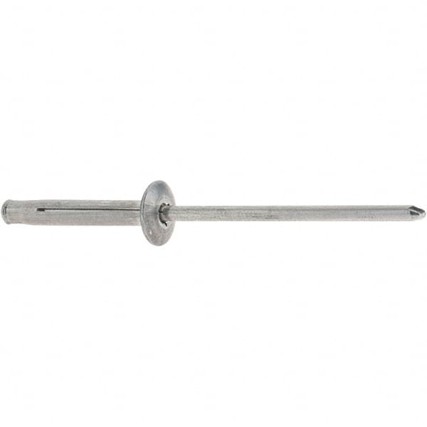 RivetKing - Dome Head Aluminum Plus Blind Rivet - Aluminum Mandrel, 1/8" to 3/8" Grip, 0.312" Head Diam, 0.129" to 0.143" Hole Diam, 0.975" Length Under Head, 1/8" Body Diam - Americas Tooling