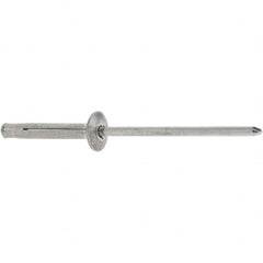 RivetKing - Dome Head Aluminum Plus Blind Rivet - Aluminum Mandrel, 1/8" to 3/8" Grip, 0.312" Head Diam, 0.129" to 0.143" Hole Diam, 0.975" Length Under Head, 1/8" Body Diam - Americas Tooling