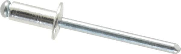 RivetKing - Size 64 Dome Head Aluminum Open End Blind Rivet - Steel Mandrel, 0.188" to 1/4" Grip, 3/8" Head Diam, 0.192" to 0.196" Hole Diam, 0.45" Length Under Head, 3/16" Body Diam - Americas Tooling