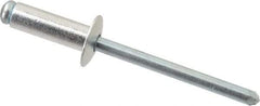 RivetKing - Size 66 Dome Head Aluminum Open End Blind Rivet - Steel Mandrel, 0.251" to 3/8" Grip, 3/8" Head Diam, 0.192" to 0.196" Hole Diam, 0.575" Length Under Head, 3/16" Body Diam - Americas Tooling