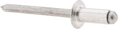 RivetKing - Size 64 Dome Head Aluminum Open End Blind Rivet - Aluminum Mandrel, 0.188" to 1/4" Grip, 3/8" Head Diam, 0.192" to 0.198" Hole Diam, 0.45" Length Under Head, 3/16" Body Diam - Americas Tooling