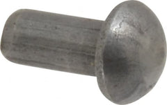 RivetKing - 1/8" Body Diam, Round Steel Solid Rivet - 1/4" Length Under Head - Americas Tooling