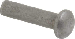 RivetKing - 1/8" Body Diam, Round Uncoated Steel Solid Rivet - 1/2" Length Under Head - Americas Tooling