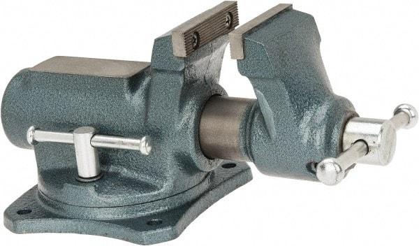 Wilton - 2-1/2" Jaw Width, 2-1/8" Opening Capacity, 1-3/4" Throat Depth, Steel Swivel Bench Vise - Bolt Down Base Attachment, 9.4" Long x 5.7" Wide x 4.9" High - Americas Tooling