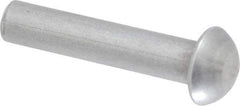 RivetKing - 1/4" Body Diam, Round Uncoated Steel Solid Rivet - 1-1/4" Length Under Head - Americas Tooling