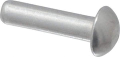 RivetKing - 1/8" Body Diam, Round Uncoated Aluminum Solid Rivet - 1/2" Length Under Head, Grade 1100F - Americas Tooling