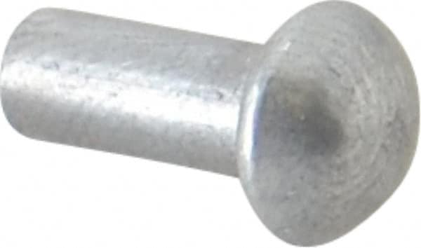 RivetKing - 5/32" Body Diam, Round Uncoated Aluminum Solid Rivet - 3/8" Length Under Head, Grade 1100F - Americas Tooling