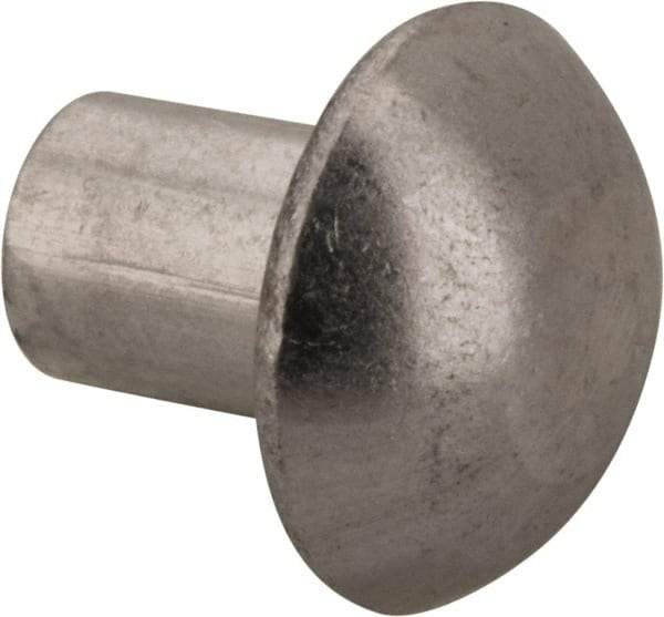 RivetKing - 3/16" Body Diam, Round Uncoated Aluminum Solid Rivet - 1/4" Length Under Head, Grade 1100F - Americas Tooling