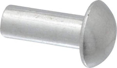 RivetKing - 3/16" Body Diam, Round Uncoated Aluminum Solid Rivet - 1/2" Length Under Head, Grade 1100F - Americas Tooling