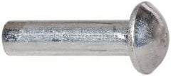 RivetKing - 3/16" Body Diam, Round Uncoated Aluminum Solid Rivet - 3/4" Length Under Head, Grade 1100F - Americas Tooling