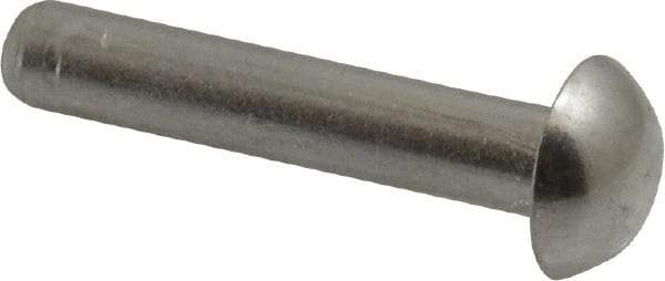 RivetKing - 3/16" Body Diam, Round Aluminum Solid Rivet - 1" Length Under Head, Grade 1100F - Americas Tooling