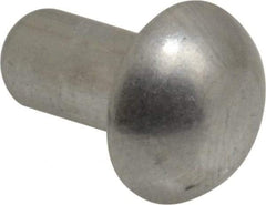 RivetKing - 1/4" Body Diam, Round Uncoated Aluminum Solid Rivet - 1/2" Length Under Head, Grade 1100F - Americas Tooling