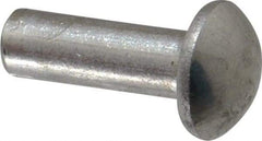 RivetKing - 1/4" Body Diam, Round Aluminum Solid Rivet - 3/4" Length Under Head, Grade 1100F - Americas Tooling