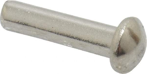 RivetKing - 1/8" Body Diam, Round Uncoated Stainless Steel Solid Rivet - 1/2" Length Under Head, Grade 18-8 - Americas Tooling