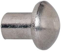 RivetKing - 3/16" Body Diam, Round Uncoated Stainless Steel Solid Rivet - 1/4" Length Under Head, Grade 18-8 - Americas Tooling