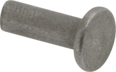 RivetKing - 1/8" Body Diam, Flat Uncoated Steel Solid Rivet - 3/8" Length Under Head - Americas Tooling