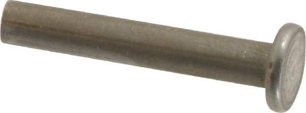 RivetKing - 1/8" Body Diam, Flat Uncoated Steel Solid Rivet - 3/4" Length Under Head - Americas Tooling