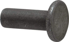 RivetKing - 3/16" Body Diam, Flat Uncoated Steel Solid Rivet - 1/2" Length Under Head - Americas Tooling