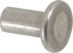 RivetKing - 1/4" Body Diam, Flat Uncoated Steel Solid Rivet - 1/2" Length Under Head - Americas Tooling