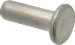 RivetKing - 1/4" Body Diam, Flat Uncoated Steel Solid Rivet - 3/4" Length Under Head - Americas Tooling