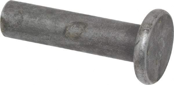 RivetKing - 1/4" Body Diam, Flat Steel Solid Rivet - 1" Length Under Head - Americas Tooling