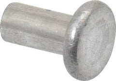 RivetKing - 1/8" Body Diam, Flat Aluminum Solid Rivet - 1/4" Length Under Head, Grade 1100F - Americas Tooling