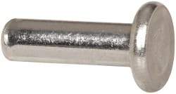 RivetKing - 5/32" Body Diam, Flat Aluminum Solid Rivet - 1/2" Length Under Head, Grade 1100F - Americas Tooling