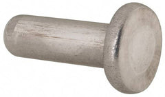 RivetKing - 1/4" Body Diam, Flat Uncoated Aluminum Solid Rivet - 3/4" Length Under Head, Grade 1100F - Americas Tooling