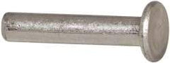 RivetKing - 1/4" Body Diam, Flat Aluminum Solid Rivet - 1-1/4" Length Under Head, Grade 1100F - Americas Tooling