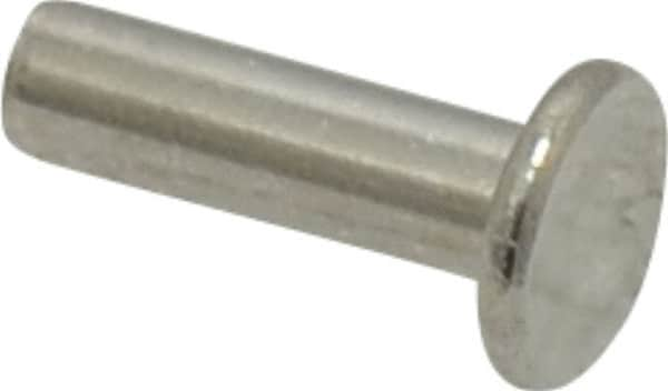 RivetKing - 3/16" Body Diam, Round Uncoated Stainless Steel Solid Rivet - 5/8" Length Under Head, Grade 18-8 - Americas Tooling