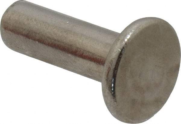 RivetKing - 1/4" Body Diam, Flat Uncoated Stainless Steel Solid Rivet - 3/4" Length Under Head, Grade 18-8 - Americas Tooling