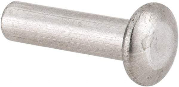 RivetKing - 1/8" Body Diam, Universal Uncoated Aluminum Solid Rivet - 1/2" Length Under Head, Grade 1100F - Americas Tooling