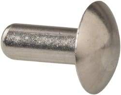 RivetKing - 3/16" Body Diam, Universal Uncoated Aluminum Solid Rivet - 1/2" Length Under Head, Grade 1100F - Americas Tooling