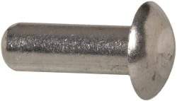 RivetKing - 1/4" Body Diam, Universal Uncoated Aluminum Solid Rivet - 3/4" Length Under Head, Grade 1100F - Americas Tooling