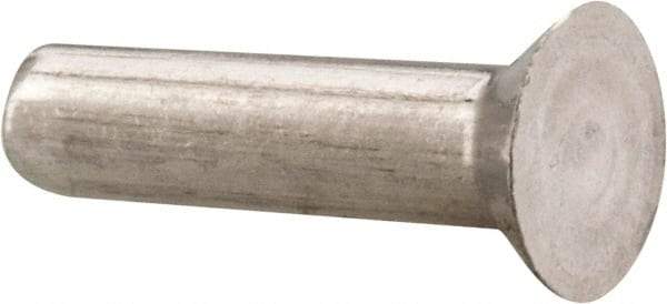 RivetKing - 1/8" Body Diam, Countersunk Uncoated Aluminum Solid Rivet - 1/2" Length Under Head, Grade 1100F, 78° Countersunk Head Angle - Americas Tooling