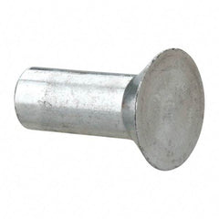 RivetKing - 3/16" Body Diam, Countersunk Uncoated Aluminum Solid Rivet - 1/2" Length Under Head, Grade 1100F, 78° Countersunk Head Angle - Americas Tooling