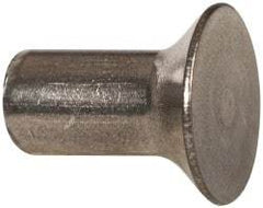 RivetKing - 3/16" Body Diam, Countersunk Uncoated Stainless Steel Solid Rivet - 3/8" Length Under Head, Grade 18-8, 90° Countersunk Head Angle - Americas Tooling