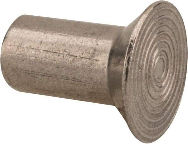 RivetKing - 1/4" Body Diam, Countersunk Uncoated Stainless Steel Solid Rivet - 1/2" Length Under Head, Grade 18-8, 90° Countersunk Head Angle - Americas Tooling