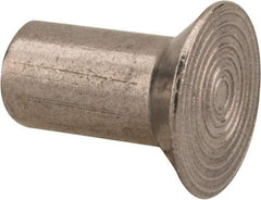 RivetKing - 1/4" Body Diam, Countersunk Uncoated Stainless Steel Solid Rivet - 1/2" Length Under Head, Grade 18-8, 90° Countersunk Head Angle - Americas Tooling