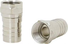 Ideal - Straight, F Type Twist On Coaxial Connector - Compatible with RG59, Brass Contact, Brass Body - Americas Tooling