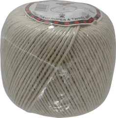 Made in USA - 0.058 Inch Diameter, Cotton Twine Ball - 45 Lbs. Breaking Strength, White, 1,190 Ft. per Lb. - Americas Tooling