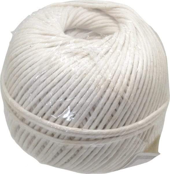 Made in USA - 0.08 Inch Diameter, Cotton Twine Ball - 82 Lbs. Breaking Strength, White, 610 Ft. per Lb. - Americas Tooling