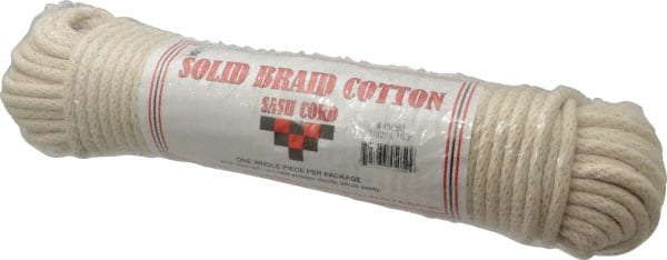 Made in USA - 100' Max Length Cotton Solid Braided Cotton Cord with Reinforced Core - Americas Tooling