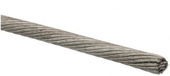 Value Collection - 1/8" Diam, Aircraft Cable Wire - 2,100 Lb Breaking Strength, 1 x 19 Single Strand - Americas Tooling