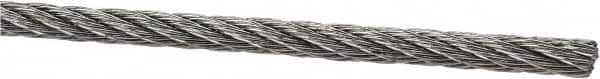 Lift-All - 1/8" Diam, Aircraft Cable Wire - 1,700 Lb Breaking Strength, 7 x 7 Strand Core - Americas Tooling