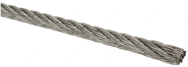 Lift-All - 5/32" Diam, Aircraft Cable Wire - 2,600 Lb Breaking Strength, 7 x 7 Strand Core - Americas Tooling