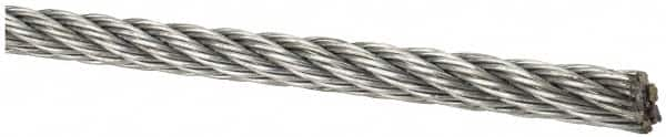 Lift-All - 1/4" Diam, Aircraft Cable Wire - 6,100 Lb Breaking Strength, 7 x 7 Strand Core - Americas Tooling